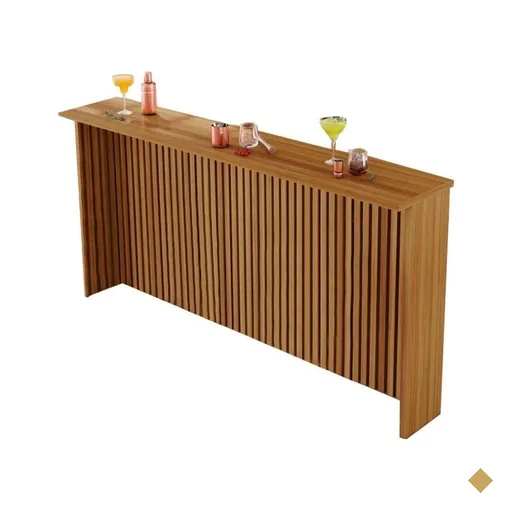 Balcão de Cozinha Modulado Painel Ilha Gourmet Imperatriz Ripado 200cm Freijó…