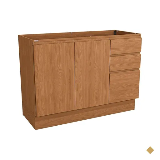 Balcão de Cozinha Ciela R626 c/ 2 Portas e 3 Gavetas s/ Tampo 120cm Canela -…