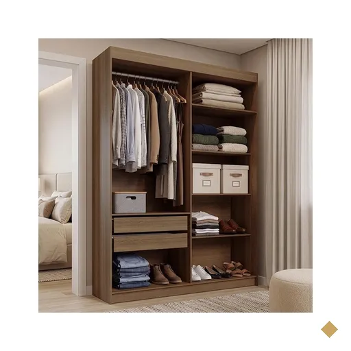 Guarda-Roupa Closet 2 Gavetas 121 cm Rustic Venus Madesa