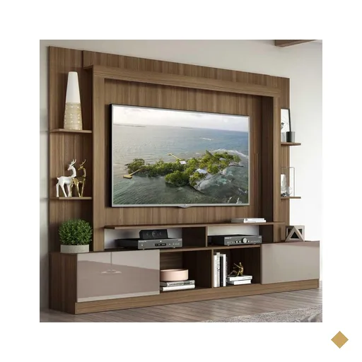 Rack Estante com Painel TV 65" e 2 portas Oslo Multimóveis Madeirado/Lacca…