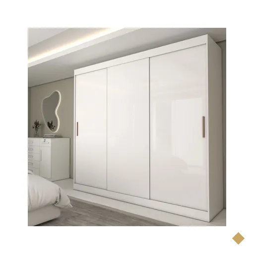 Guarda-Roupa Casal Columbia 3 Portas 2 Gavetas 100% Mdf Branco - Panorama…