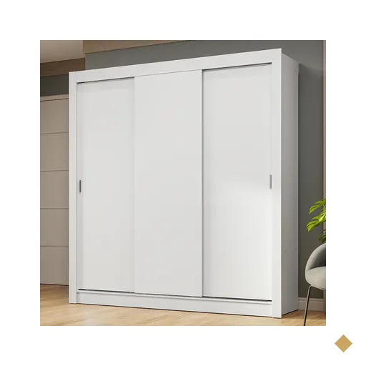 Guarda-Roupa Casal 3 Portas de Correr Branco Nobre Madesa