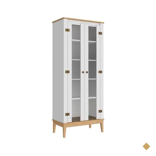 Cristaleira Movelbento Colonial, 2 Portas, MDP e MDF - MB1019