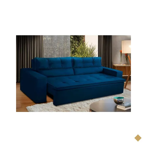Sofá Retrátil e Reclinável 2 lugares com Molas 1,50m Vegas Suede Azul Adonai…