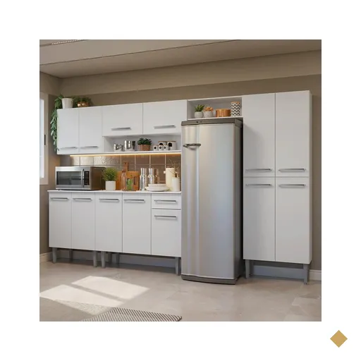 Armário de Cozinha Completa 293cm Branco Emilly Madesa 011
