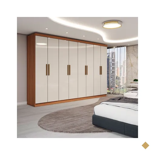 Guarda-Roupa Casal Odisseia 8 Portas 4 Gavetas Cinamomo/Off White - Panorama…