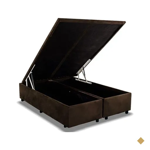 Cama Box Baú King Universal Suede Brown (193x203x35) - Costa Rica