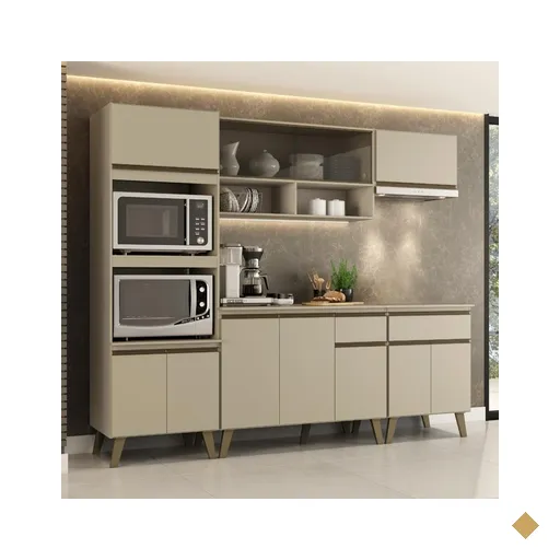 Armário de Cozinha Completa Atlanta Prime Amêndoa