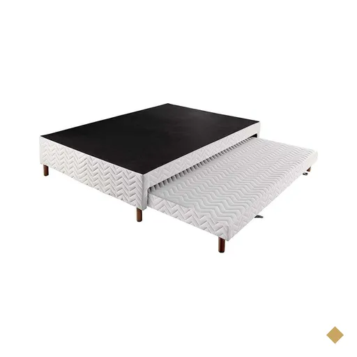 Cama Box Base c/Auxiliar Universal Casal Sommier Rústico Bordado White…
