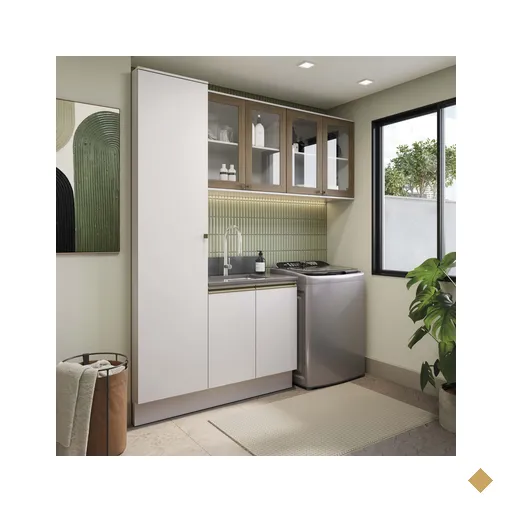 Lavanderia Modulada Kappesberg Celeste 4 Peças Branco 210cm