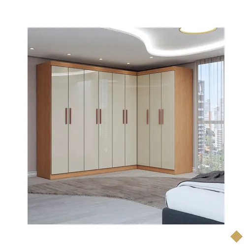 Guarda-Roupa Casal Modulado Odisseia 9 Portas 2 Gavetas Cinamomo/Off White -…