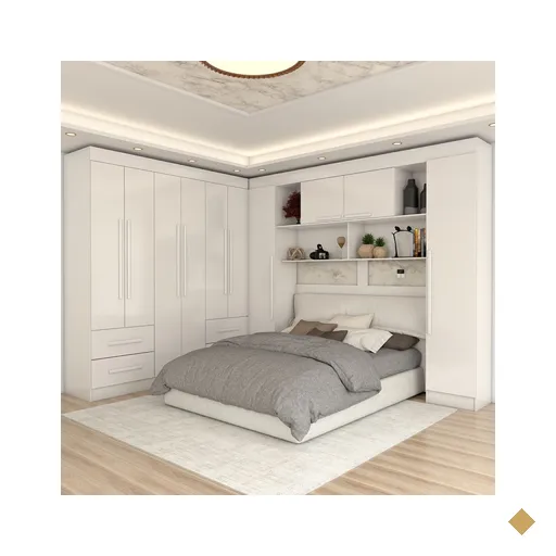 Guarda-Roupa Casal Modulado Madrid 10 Portas 4 Gavetas Branco - Panorama Móveis