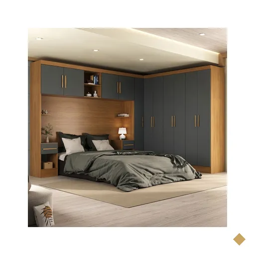Guarda-Roupa Casal Modulado Soberano 11 Portas 5 Gavetas Cinamomo/Chumbo -…