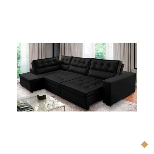 Sofá de Canto Retrátil e Reclinável com Molas 3,00x2,00 Esq Virginia Suede…