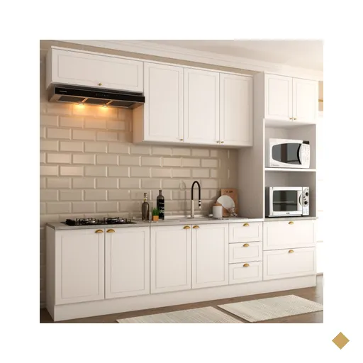 Cozinha Completa Orlando 10 Portas 5 Gavetas 100% Mdf Americana Branco -…
