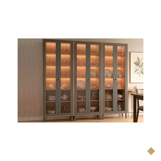 Cristaleira Sala Brilhante LED Reflecta 210cm Titanium MGM
