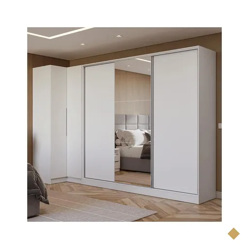 Guarda-Roupa Modulado Neo + Guarda-Roupa Royale 3 Portas de Correr com Espelho…
