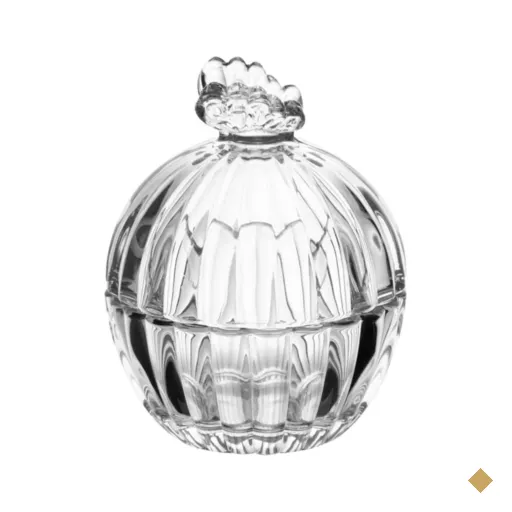 Mini Potiche Vidro Com Tampa 8x9,5cm Butterfly Wolff Redonda Cristal Decorativo…