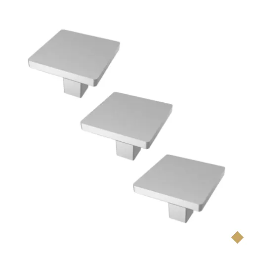 Kit 3 Puxadores Aspen 188 Ponto Quadrado Cromo Acetinado Para Móvel Armários…