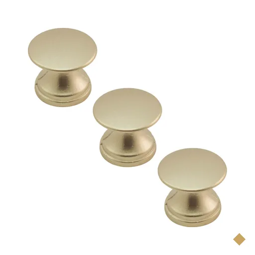 Kit 3 Puxadores 199 Tucson Ponto Dourado Para Móveis Armários e Gavetas
