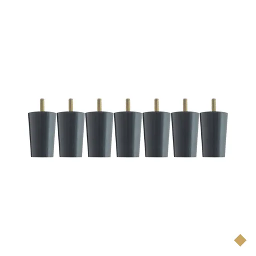 Kit 7 Pés Para Cama Box Casal Pezinhos 6cm Preto em Madeira