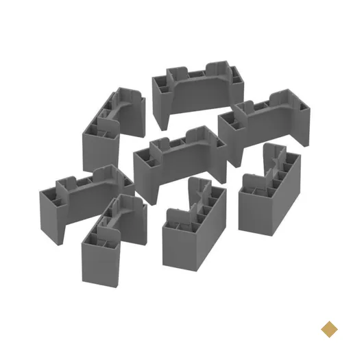 Módulo Cozinha Henn Connect Kit c/ 8 Pés PVC p/ Balcão de Cinza-Henn