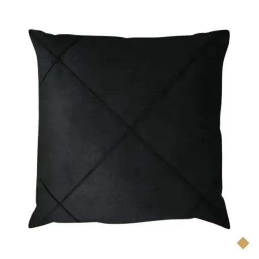 Capa de Almofada Suede Aveludada Drapeada 45x45cm Preto