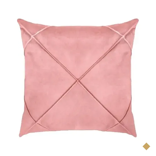 Capa de Almofada Suede Aveludada Drapeada 45x45cm Rosê