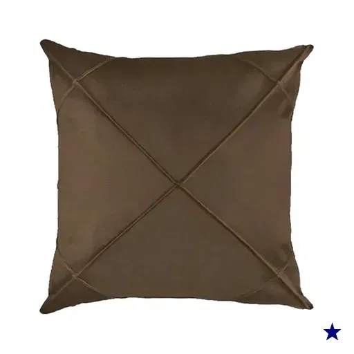 Capa de Almofada Suede Aveludada Drapeada 45x45cm Tabaco