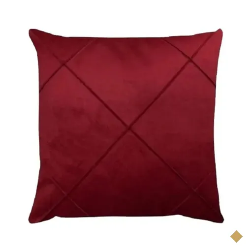 Capa de Almofada Suede Aveludada Drapeada 45x45cm Vinho