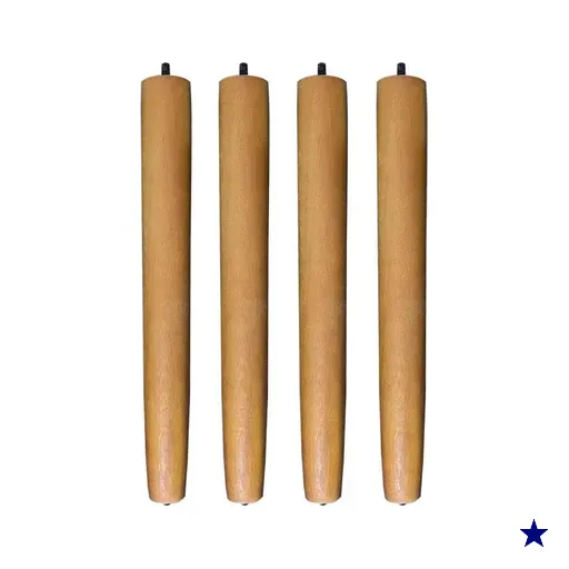 Kit 4 Pés Palito Castanho 35 cm Com Sapatas Plásticas - Pallazio