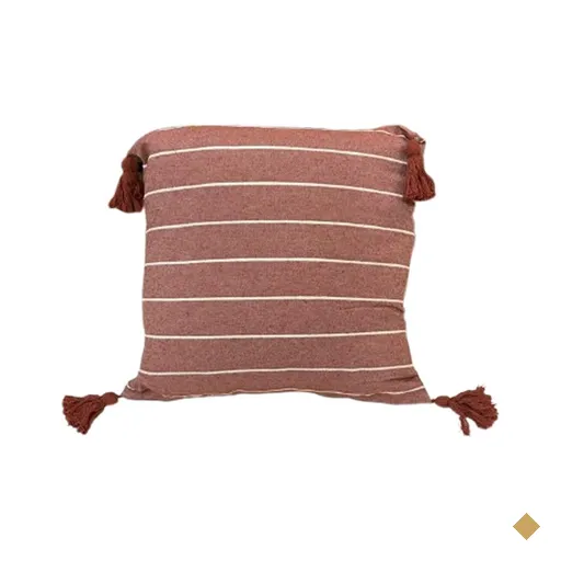 Capa de Almofada Pompom Decorativa 45x45cm Telha