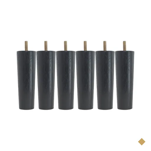 Kit 6 Pés Para Cama Box Solteiro Pé Para Moveis 13cm Preto