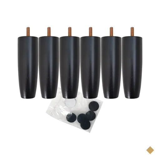 Kit 06 Pés De Madeira Para Camas Box Solteiro Pe De Cama 13cm Preto Pés Para…