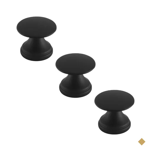 Conjunto de 3 Puxadores 199 Tucson Ponto Preto Fosco Para Mó