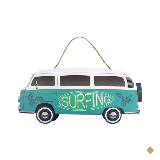 Placa decoração - KOMBI - Surfing - 40 cm