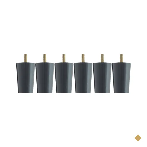 Kit 6 Pés Para Cama Box Solteiro 6cm Box Baú Preto Madeira