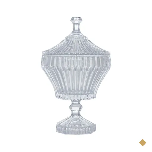 Potiche de Cristal com Pé Bomboniere 11,5x20cm Lyor Renaissance Baleiro