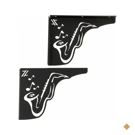 Mão Francesa Ornamentada Música Saxofone 20cm Preta Aço Zarg