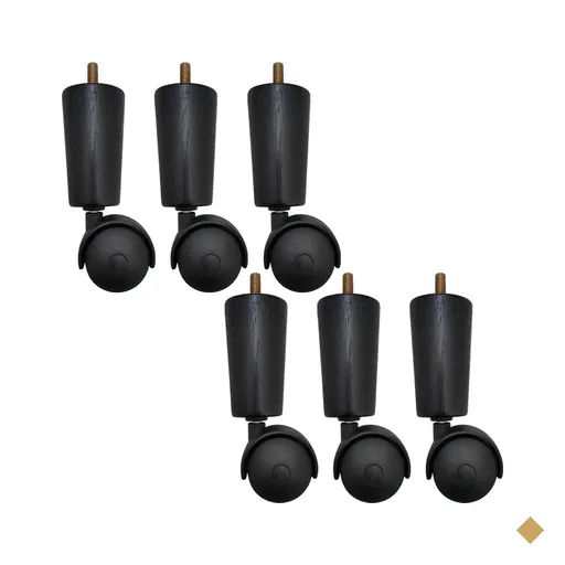 Conjunto 6 Pés De Cama Box Solteiro Baú Rodizio Para Moveis