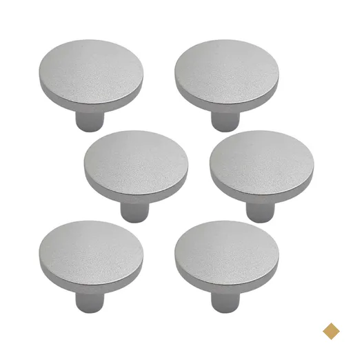 Kit 6 Puxadores Ruiz 191 Ponto Redondo Cromo Acetinado Para Móveis Armários e…