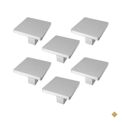 Kit 6 Puxadores Aspen 188 Ponto Quadrados Cromo Acetinado Para Móveis…