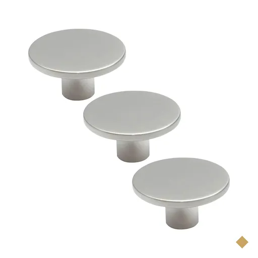 Kit 3 Puxadores 206 Naico Ponto Redondo Cromo Acetinado para Móvel Armários e…