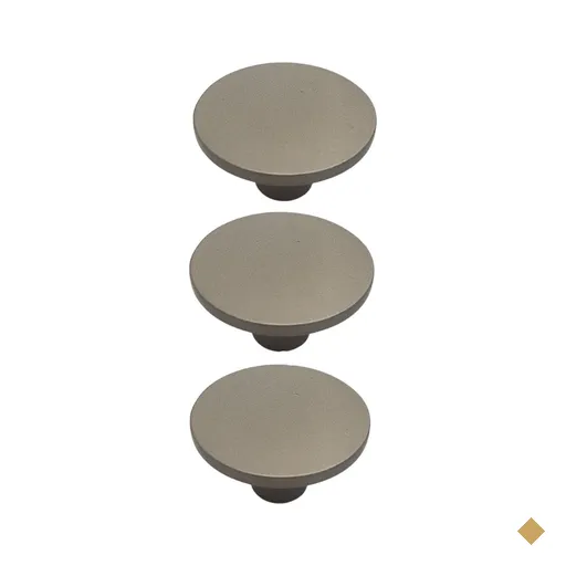 Kit 3 Puxadores Naico 206 Ponto Redondo Bronze Para Móvel Armários e Gavetas