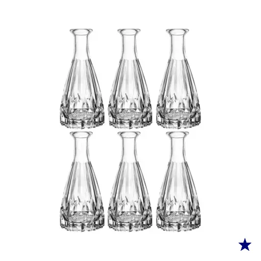 Jogo 6 Vasos Vidro 15cm Transparente Wolff Vasinho Decorativo Flores Mesa de…