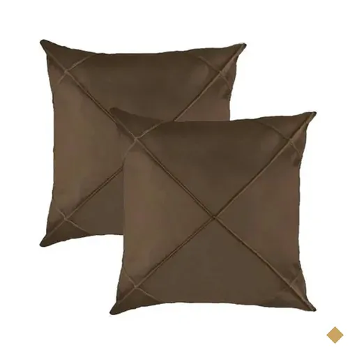 Kit 2 Capa de Almofada Suede Aveludada Drapeada 45x45cm Tabaco