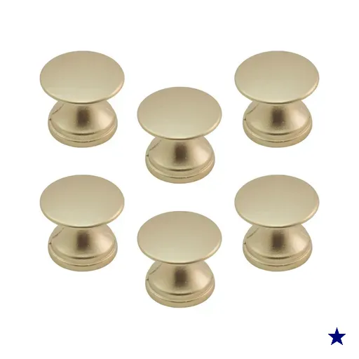 Kit 6 Puxadores 199 Tucson Ponto Dourados Para Móveis Armários e Gavetas
