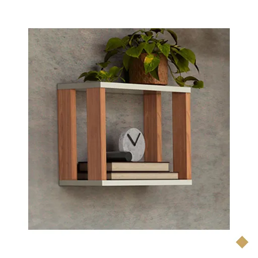 Nicho Industrial 100% Mdf Off White/Freijó F27 - Pradel