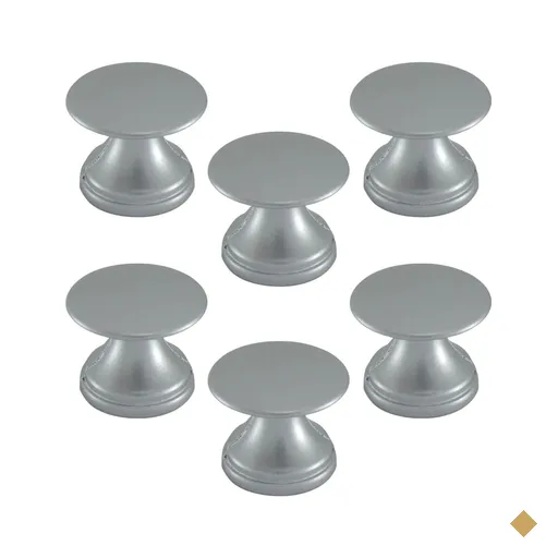 Conjunto de 6 Puxadores 199 Tucson Ponto Cromo Acetinado Para Móveis Armários…