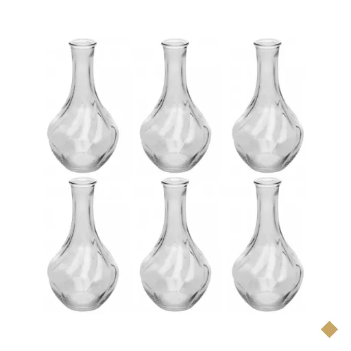 Jogo 6 Vasos Vidro 17cm Pumpkin Lyor Jarro Transparente Flores Decoração Mesa…